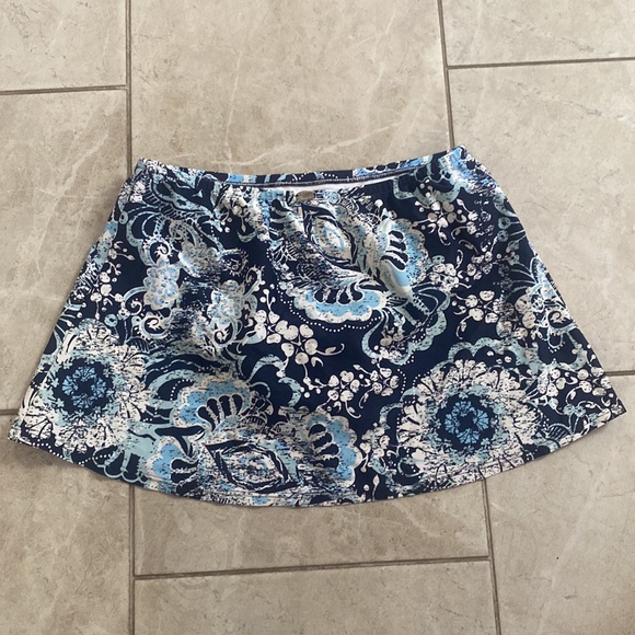 Sunsets Separates Dark Blue Floral Swim Skort - Picture 4 of 8